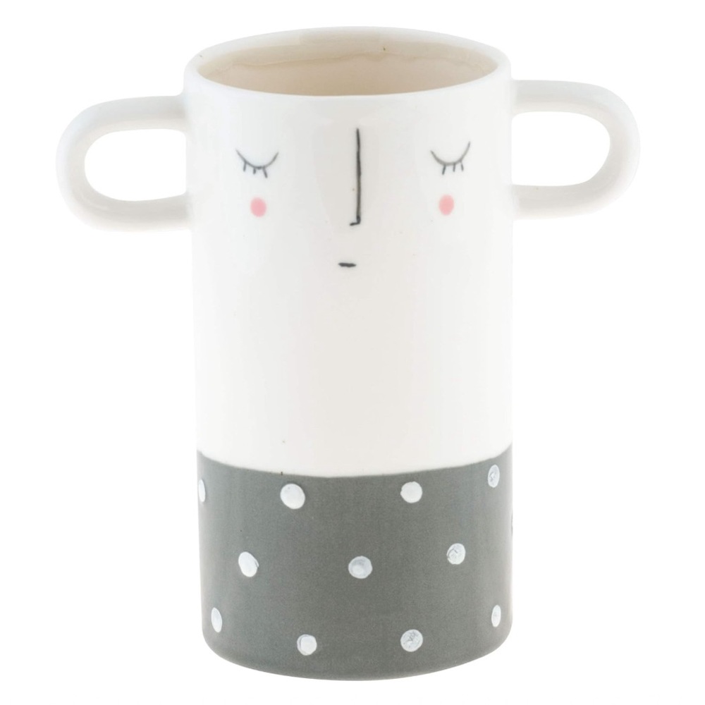 Karma “expressions” ceramic vase or make-up brush or pencil holder-large-NWT